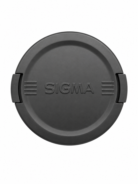 Sigma lensdop 86mm, zwart met ingeperst Sigma-logo tussen streepjes en klemmen aan de zijkant, voorkant