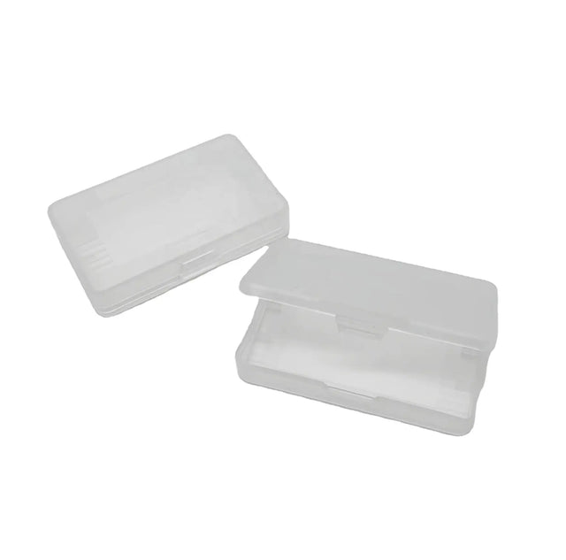 Game cartridge case voor Game Boy Advance games, set van 10, twee doorzichtige doosjes afgebeeld