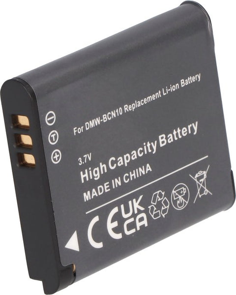Accu voor Panasonic DMW-BCN10, 3,7 V, donkergrijs met High Capacity Battery-opdruk, tweedehands