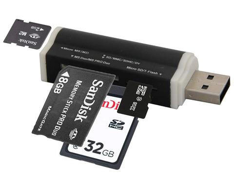 Algemeen-Card Reader M2 / Micro SD / MS – Universele 3‑in‑1 Kaartlezer Tweedehands