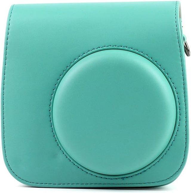 Case voor Instax Mini 8/9 mint, mintgroene camerahoes met schouderriemring, voorkant, tweedehands