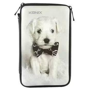 Case voor Nintendo New 3DS XL, 2DS XL en DSi XL, Konix met puppy-print, voorkant