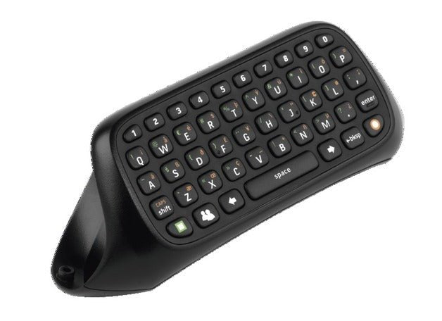Chatpad toetsenbordje voor Xbox 360 controller, zwart, QWERTY-toetsen, schuin van voren, tweedehands
