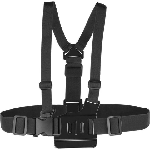 Borstband voor GoPro action camera, zwart, uitgestald met gesp