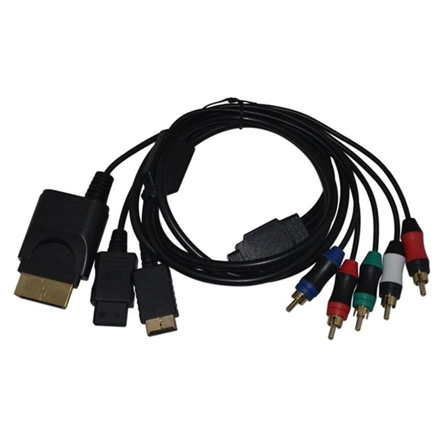 Component AV-kabel voor Nintendo Wii, Xbox 360 en PlayStation 2 en 3, drie consolestekkers en vijf tulpstekkers, tweedehands