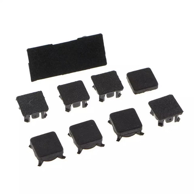 Rubberen dopjes en voetjes voor PlayStation 3 Slim, zwart, overzicht van de onderdelen