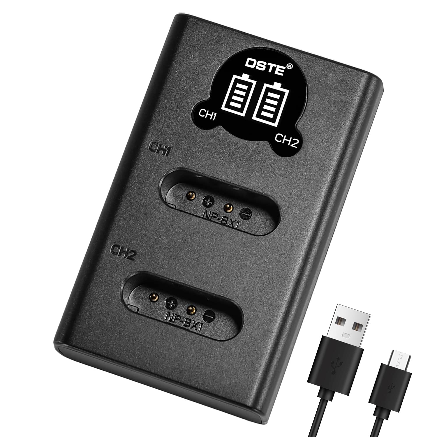 Newmowa NP-FW50 Replacement Battery (2PCS) and Smart LCD Screen Dual USB Charger for NP-FW50 and Sony ZV-E10, a6000, a6100, a6300, Alpha a3000, Alpha a5000, DSC-RX10, RX10 IV