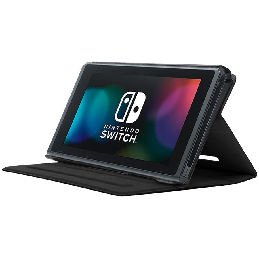 Algemeen-Leren Stand Case Cover voor Nintendo Switch - Zwart Tweedehands