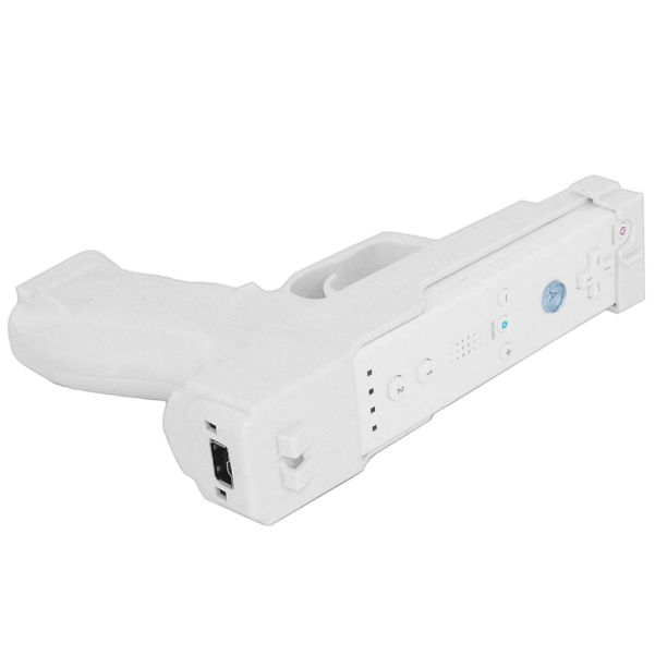 Pistool voor Nintendo Wii Remote, wit, met een Wii Remote erin, tweedehands