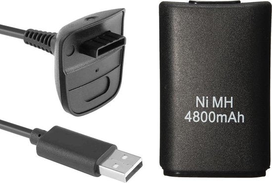 Algemeen-Play & Charge Kit voor Xbox 360 - Zwart (Nieuw)