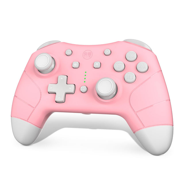 Pro controller voor Nintendo Switch, roze met wit, voorkant, tweedehands