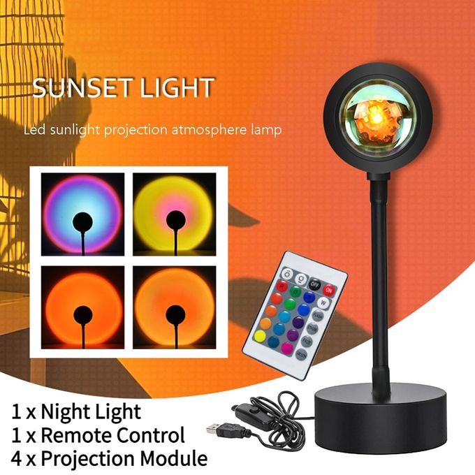 Algemeen-Sunset Lamp RGB Sunset Light Projection 360° met Afstandsbediening (Nieuw)