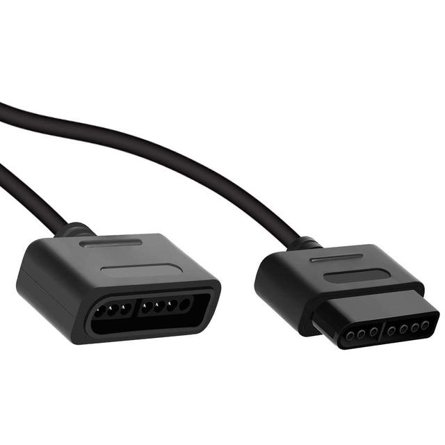 Verlengkabel voor Nintendo SNES controller, zwart, met stekker en aansluiting