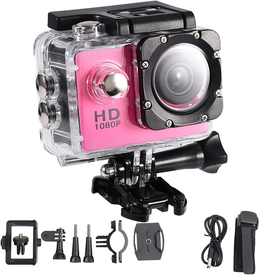 Algemeen-Waterdichte Action Camera voor Kinderen - Roze (Nieuw)