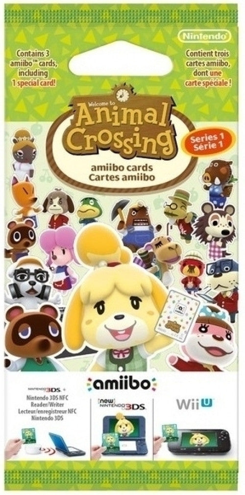 Amiibo-Animal Crossing Amiibo Cards Serie 1 Kaarten Booster Pack - 3 Kaarten (Nieuw)