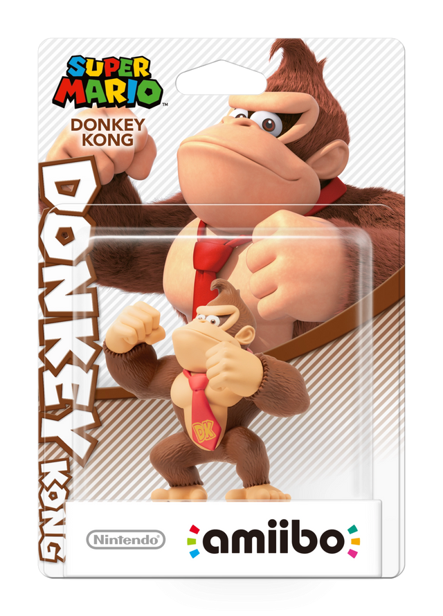 Nintendo amiibo Donkey Kong Super Mario series, Donkey Kong met rode DK-das in blisterverpakking, voorkant