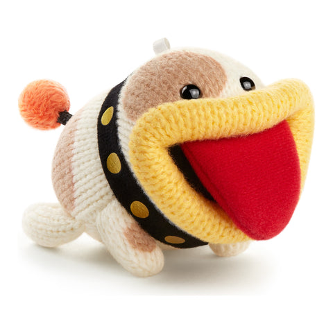 Nintendo amiibo Poochy Yoshi's Woolly World series, gebreide Poochy in wit en bruin met open bek