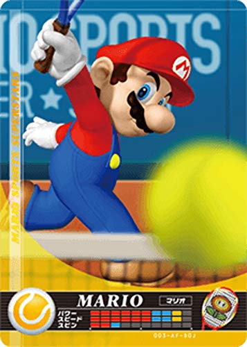 Nintendo amiibo-kaart Tennis Mario, Mario Sports Superstars, voorkant met Japanse tekst, tweedehands
