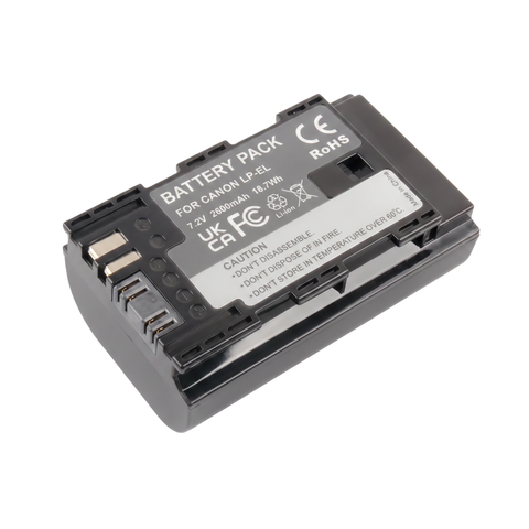 Accu voor Canon LP-EL voor Speedlite EL-1 en EL-5, 2600 mAh, grijze accu met opdruk For Canon LP-EL en 18,7 Wh