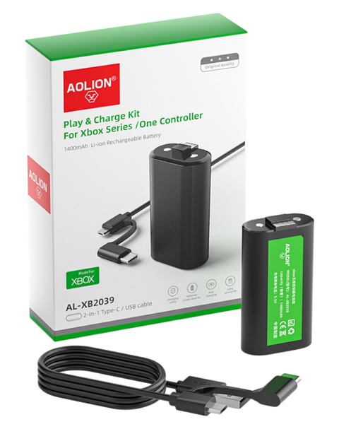 AOLION-Accu voor Xbox One X/S/Elite Controller - 1400mAh (Nieuw)