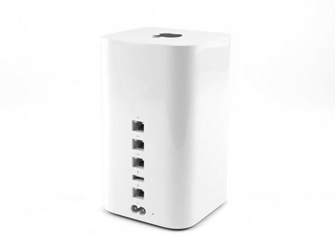 Apple AirPort Extreme A1521 router, wit, achterkant met netwerkpoorten, tweedehands
