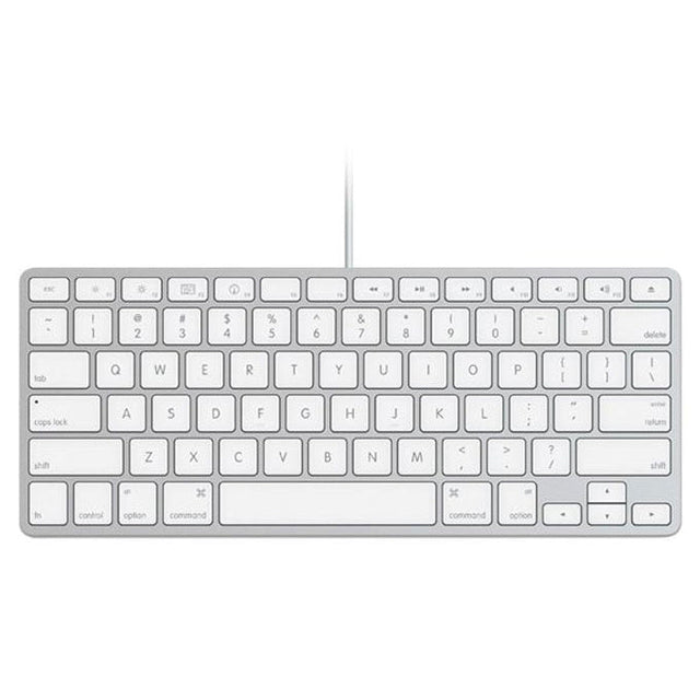 Apple bedraad toetsenbord, wit, bovenaanzicht van de volledige indeling