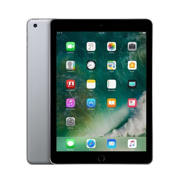 Apple iPad 6e generatie A1893 9.7 inch 32GB, spacegrijs, vooraanzicht met startscherm