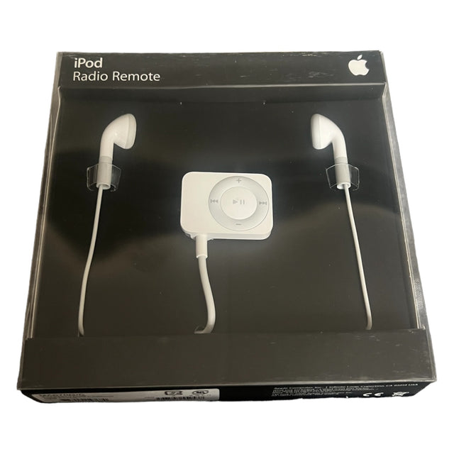 Apple iPod Radio Remote, doos voorkant met oordopjes en afstandsbediening, nieuw in verpakking