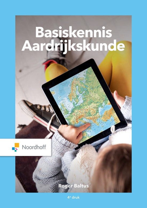 Basiskennis Aardrijkskunde, Noordhoff, boekomslag voorkant, tweedehands