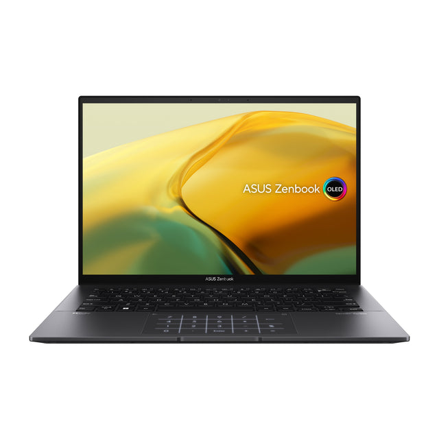 ASUS Zenbook 14 OLED UM3402YA laptop in Jade Black (zwart), vooraanzicht opengeklapt