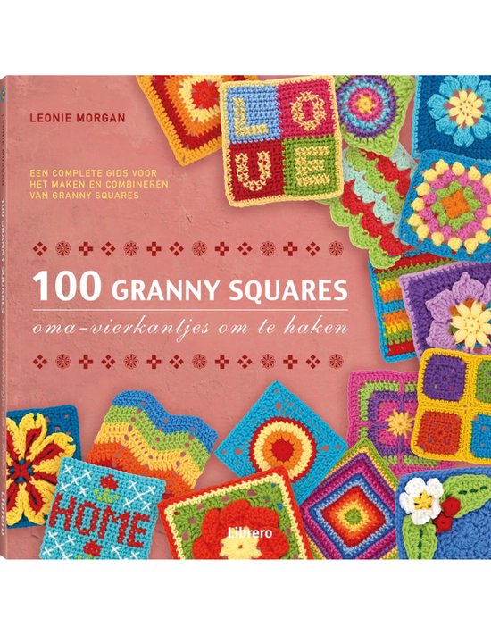 Boek-100 granny squares - Oma s vierkantjes om te haken - Leonie Morgan-tweedehands