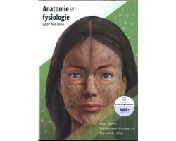 Anatomie en fysiologie voor het mbo, boekomslag voorkant met half anatomisch gezicht, tweedehands