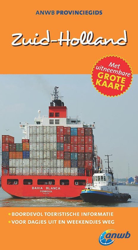 ANWB provinciegids Zuid-Holland, Pim Verver, oranje omslag met een containerschip, tweedehands