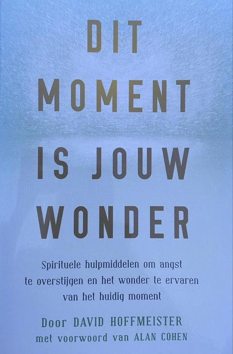 Dit moment is jouw wonder, David Hoffmeister, spiritualiteit, lichtblauwe boekomslag voorkant, tweedehands