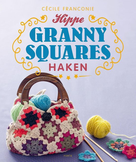 Boek-Hippe granny squares haken-tweedehands