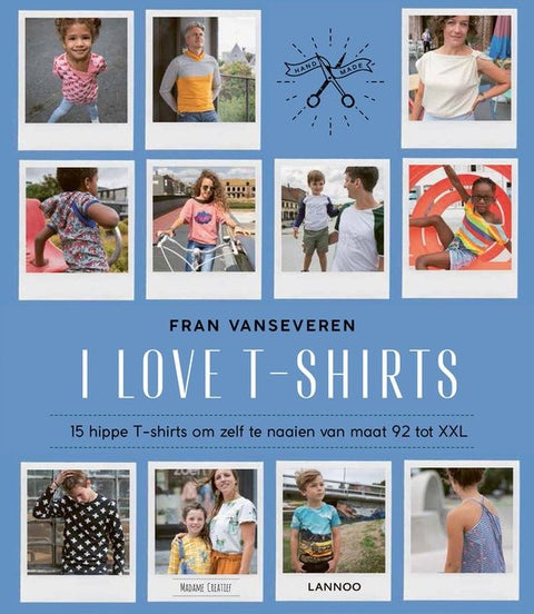 I love t-shirts, Fran Vanseveren, naaiboek, boekomslag voorkant, tweedehands