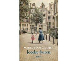 Joodse buren, roman, Maria Boonzaaijer, omslag met moeder en kind in een straat met grachtenpanden, tweedehands