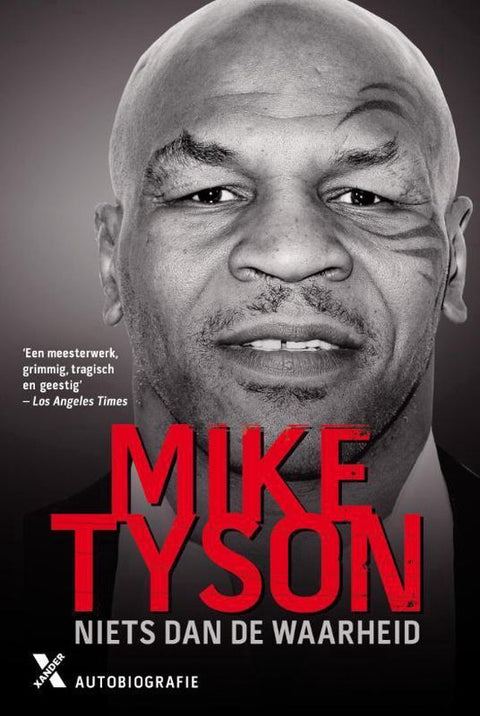 Niets dan de waarheid, Mike Tyson, zwart-wit boekomslag voorkant met een portret van Mike Tyson, tweedehands