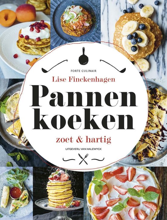 Pannenkoeken zoet en hartig, Lise Finckenhagen, boekomslag voorkant met pannenkoekfoto s, tweedehands