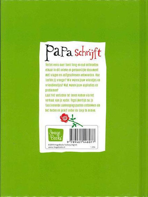 Boek-Papa schrijft - Invulboek met vragen en zelfgeschreven antwoorden - Groen - 15,5 x 20,5 x 1,5 cm-tweedehands