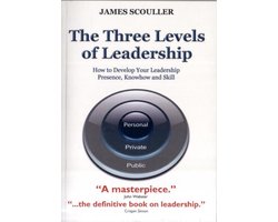 The Three Levels of Leadership, James Scouller, witte omslag met een ronde knop met drie ringen, tweedehands