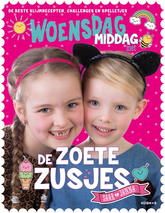Woensdagmiddag met de Zoete Zusjes, Saar en Janna, boekomslag voorkant, tweedehands