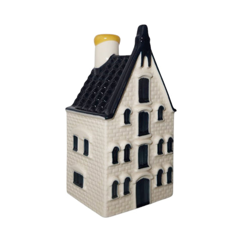 Bols KLM huisje 70, Delfts blauw miniatuurpakhuis met puntgevel, voorkant, tweedehands