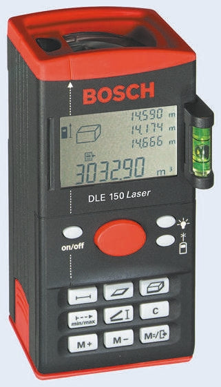 Bosch-DLE 150 Distance Meter, 0.3 → 150m Range, ±3 mm Accuracy (Nieuw)