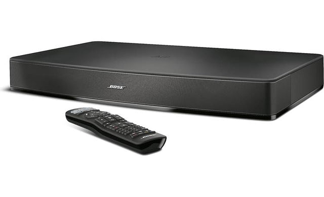 Bose Solo 15 Series II TV sound system 419896, zwart, schuin van voren met afstandsbediening, tweedehands