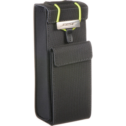 Bose travel bag beschermhoes voor SoundLink Mini, zwart, vooraanzicht met logo en elastieksluiting
