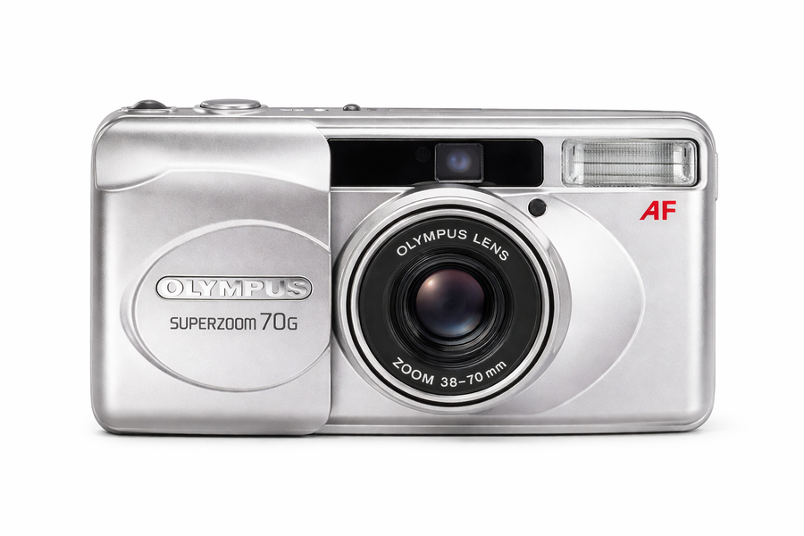 Olympus-Superzoom 70g 35mm Point and Shoot Film Camera - Zilver-tweedehands