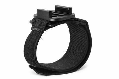 Polsband voor GoPro camera's, zwart, klittenband met bevestigingsvoet, tweedehands