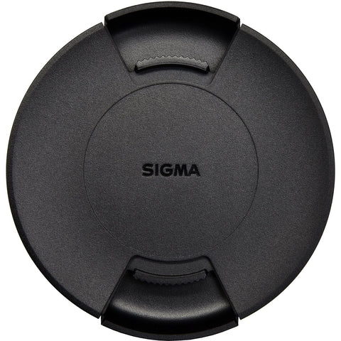 Sigma lensdop 82mm, mat zwart met Sigma-logo en geribbelde knijpgrepen boven en onder, voorkant