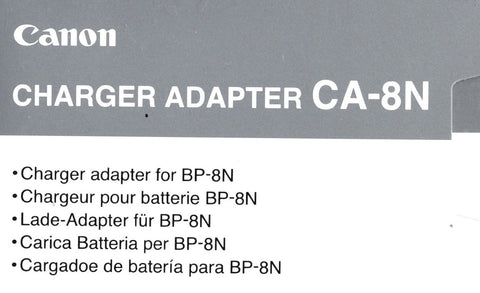 Canon-AC Lader CA‑8N (voor BP‑8N / BP‑4P) (Nieuw)